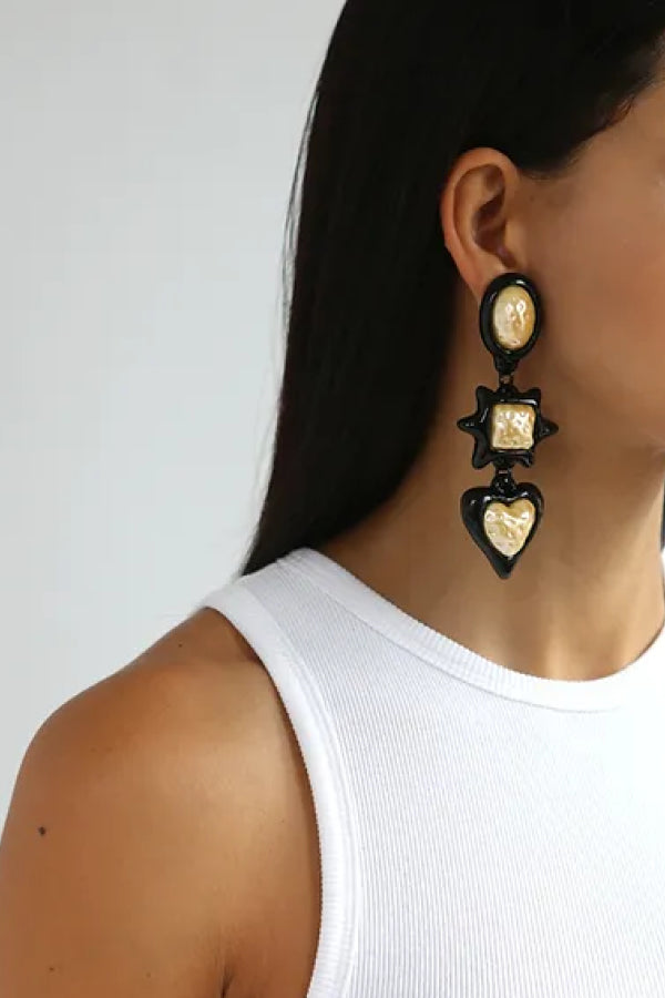 Black deals heavy earrings