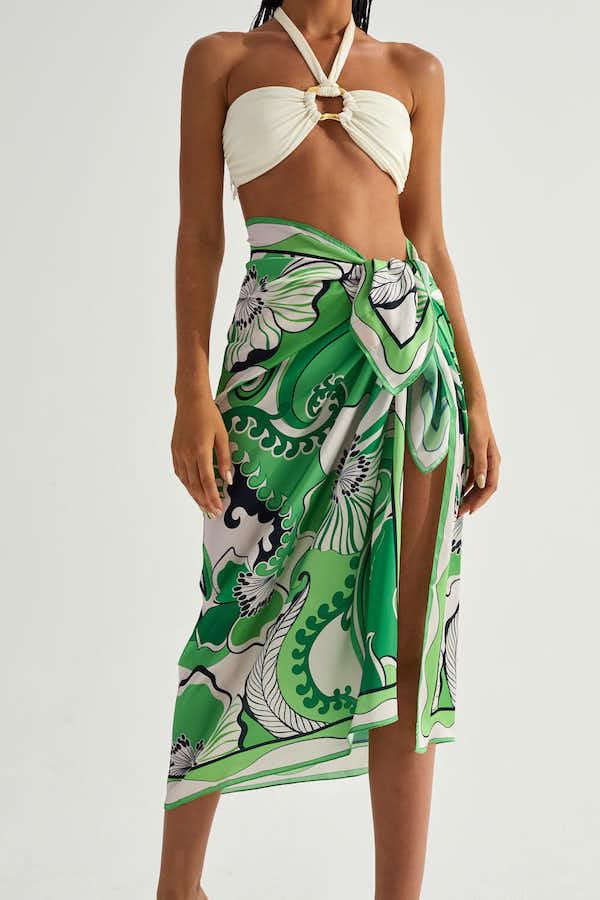 Mossman Sarong in Green, Beach Cover-up