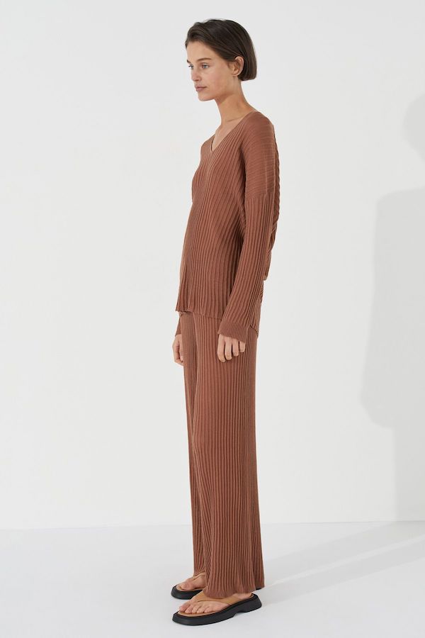 Wool Rib Knit Pant