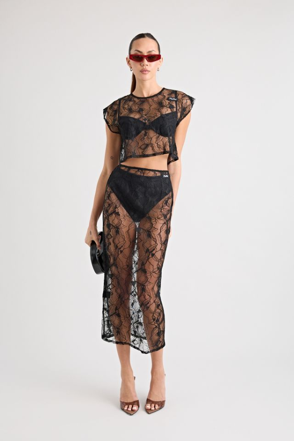 Pfeiffer | Astrid Lace Skirt Black | Girls with Gems