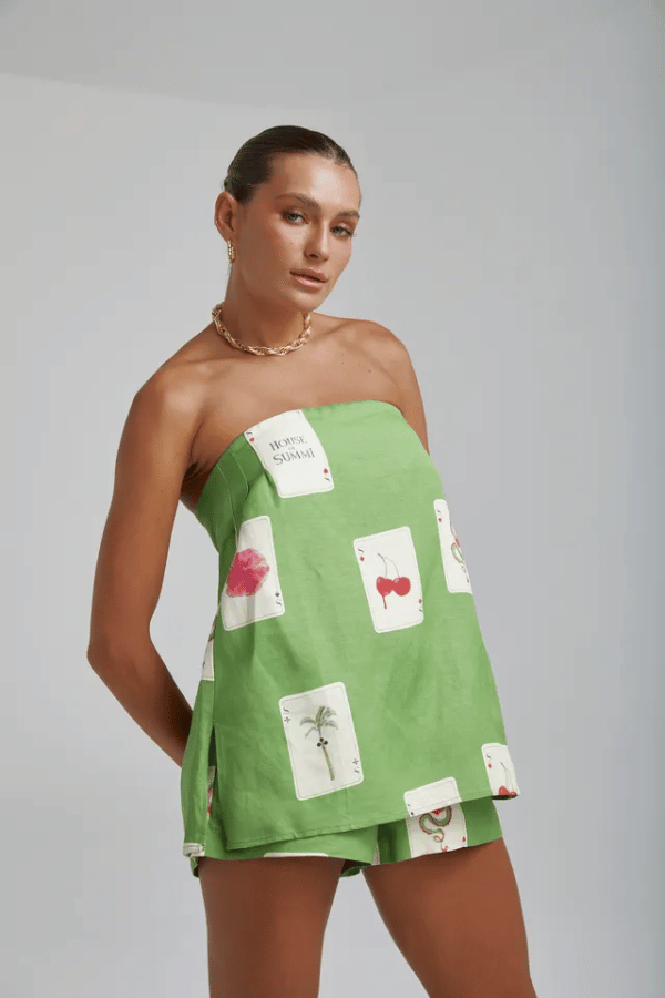 Summi Summi | Strapless Shirt Top House Of Summi Tarragon | Girls with Gems