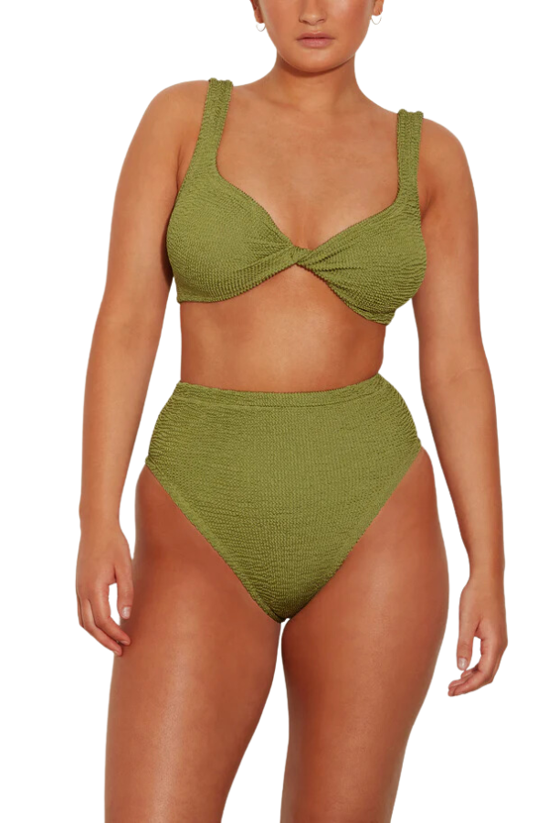 Hunza G | Jamie Bikini Metallic Moss | Girls with Gems