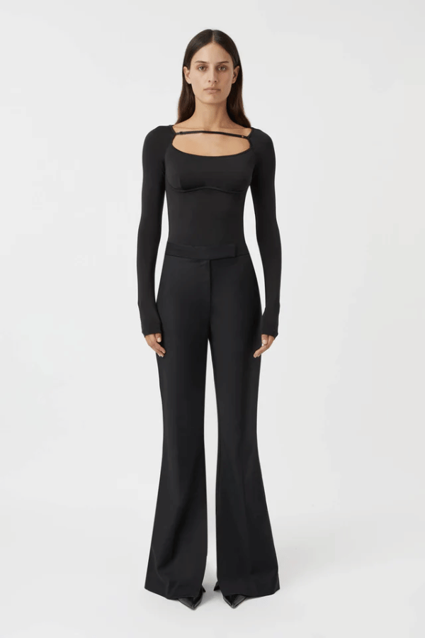 Camilla and Marc | Lorelai Long Sleeve Bodysuit Black | Girls with Gems