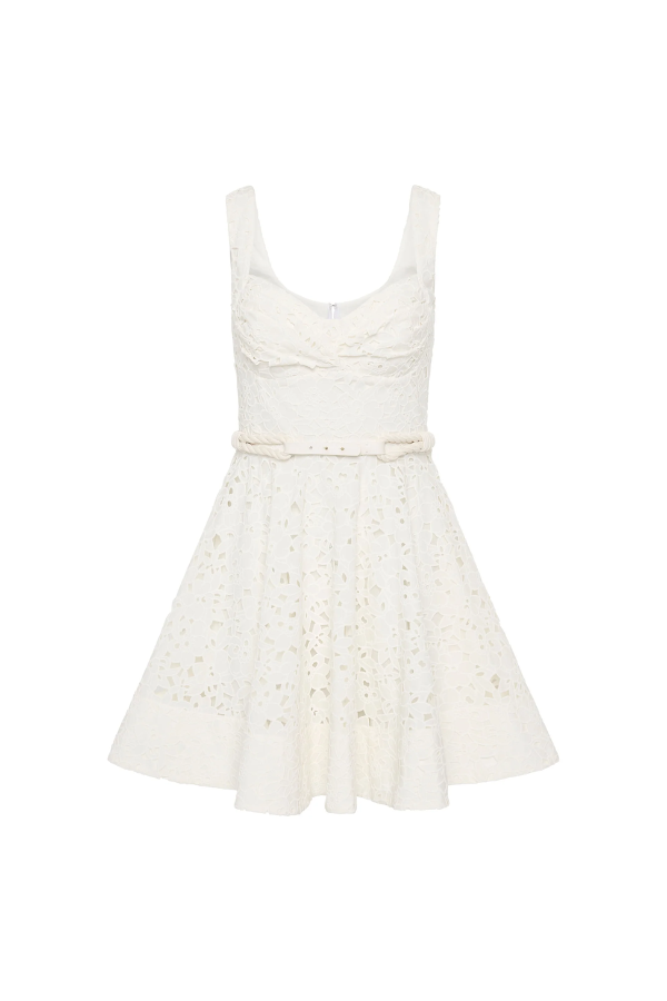 Rebecca Vallance | Nuvola Buster Mini Dress Ivory | Girls with Gems