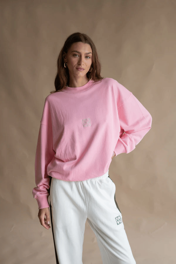 Araminta James | Monogram Classic Sweatshirt Pink | Girls with Gems