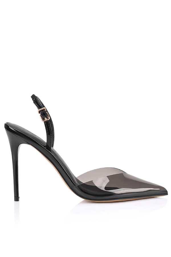 Kristen Pump Vinylite &amp; Black Patent Leather