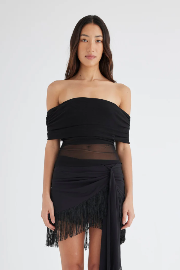 Benni | Nico Off Shoulder Top Black | Girls with Gems