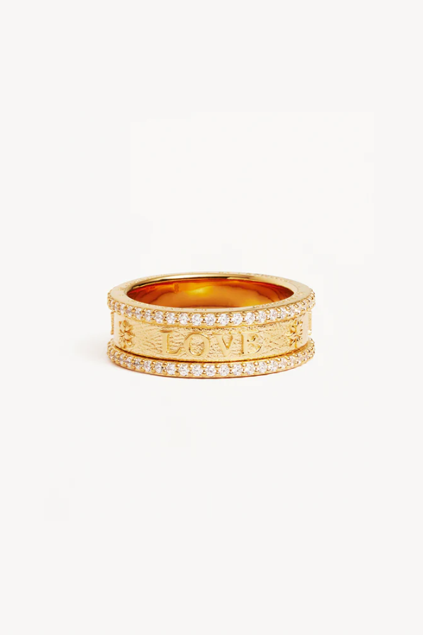 By Charlotte | Love Ring 18k Gold Vermeil | Girls with Gems