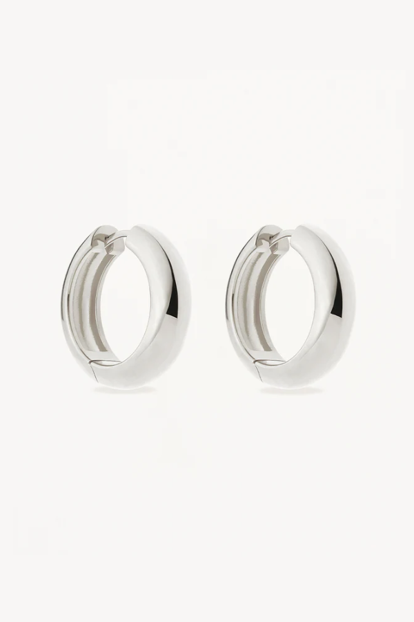 By Charlotte | Bold Large Hoops Sterling Silver | Girls with Gems