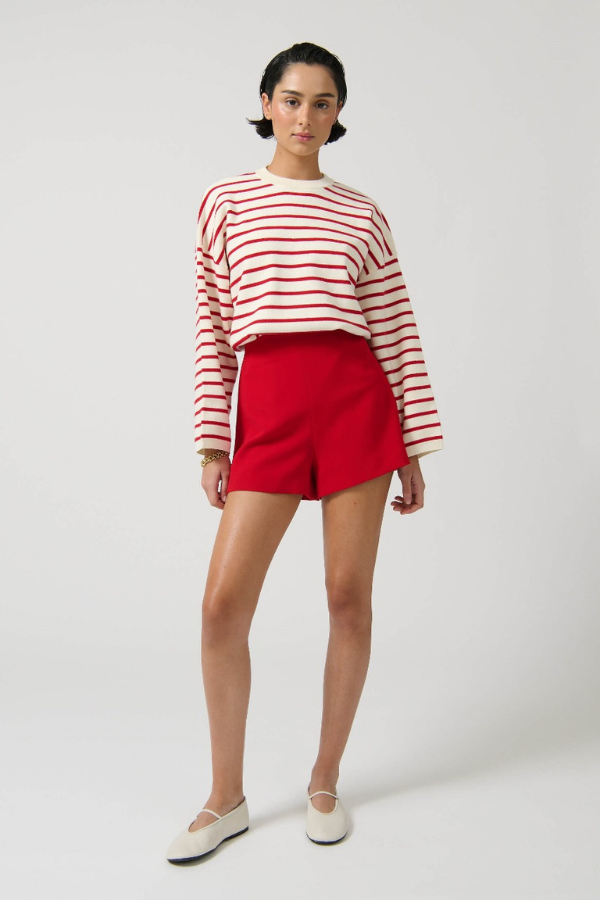 Onte | Blanca Sweater Red Ivory | Girls With Gems