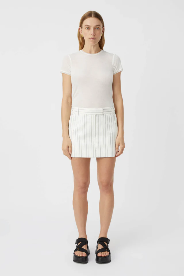 Camilla and Marc | Jagger Mini Skirt White Pinstripe | Girls with Gems