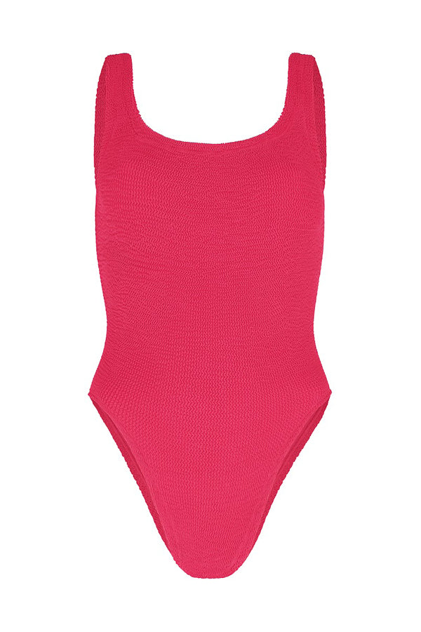 Hunza G | Square Neck Swim Metallic Raspberry | Girls with Gems