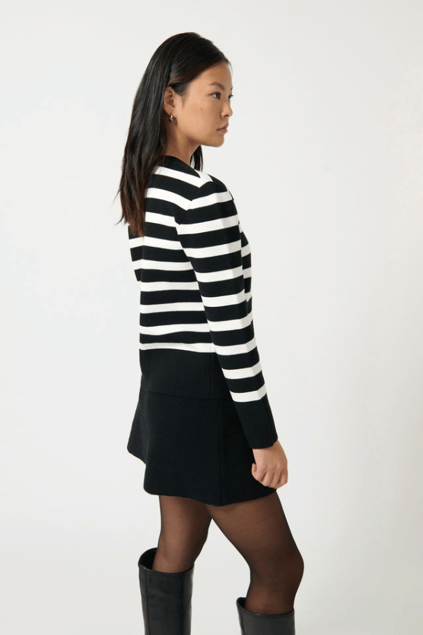 Onte | Gala Cardigan Black/White | Girls With Gems