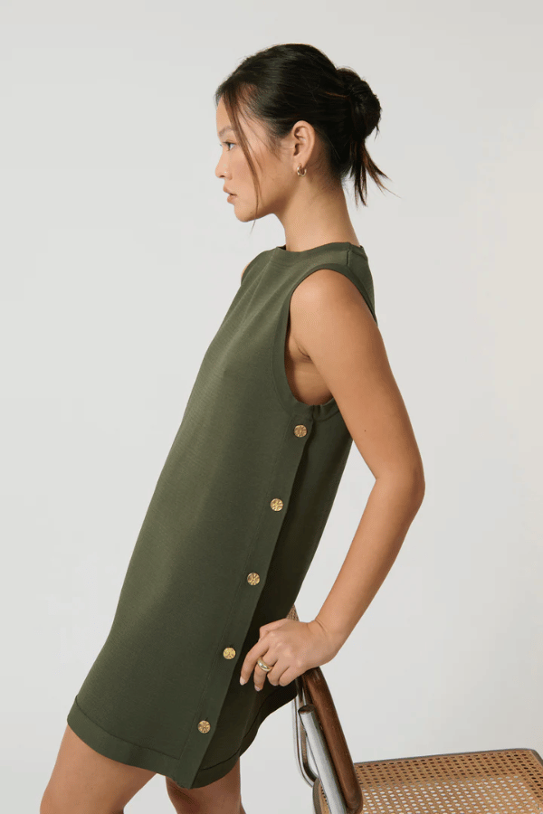 Onte | Selena Button Tunic Khaki | Girls With Gems