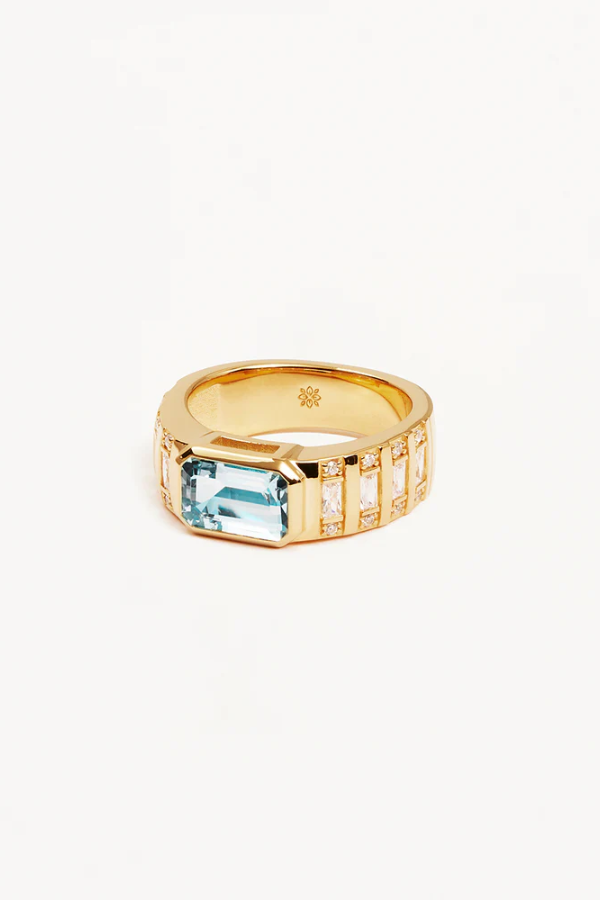 By Charlotte | Calm Your Soul Topaz Ring 18k Gold Vermeil | Girls with Gems