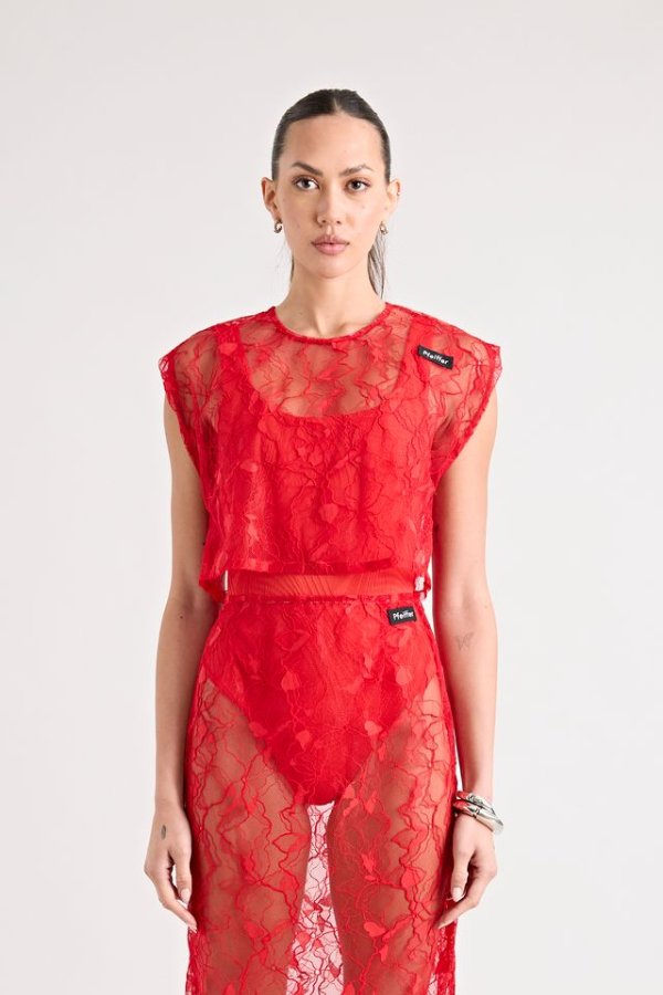 Pfeiffer | Astrid Lace Skirt Red | Girls with Gems