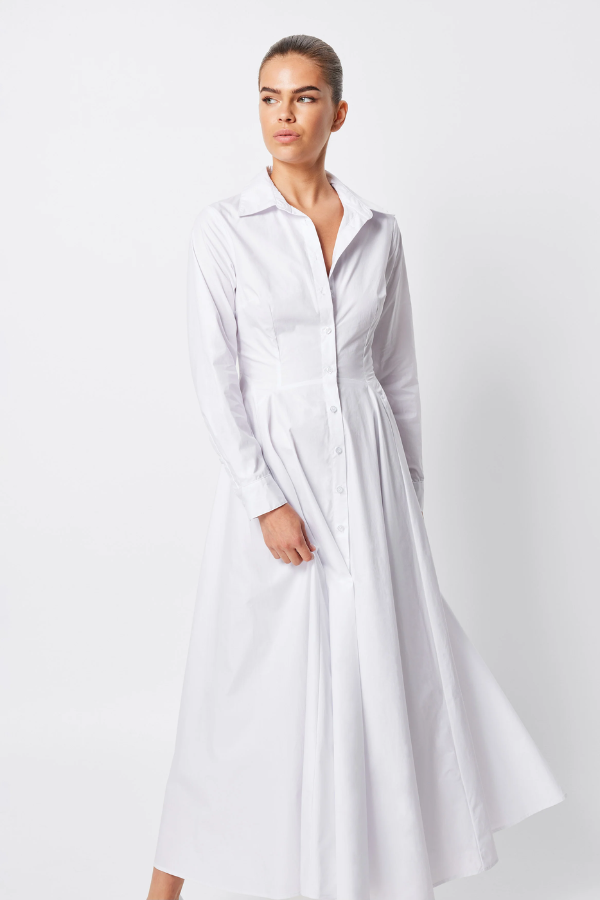 Mossman | Marseille Maxi Shirt Dress White | Girls With Gems