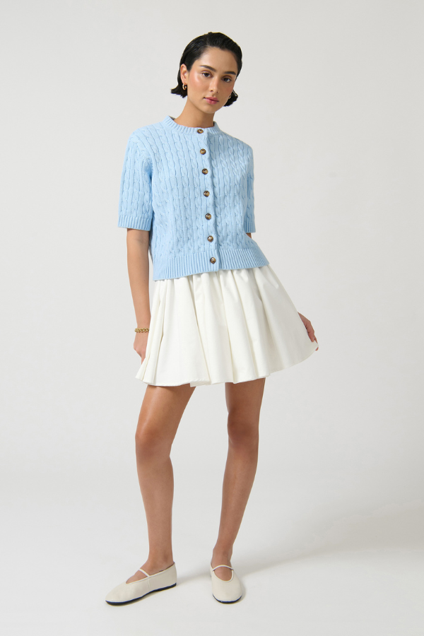 Onte | Isabel Cable Cardigan Blue | Girls with Gems