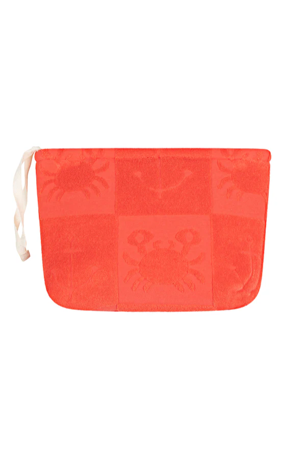 Araminta James | Seaside Terry Beach Clutch Lobster Red | Girls with Gems