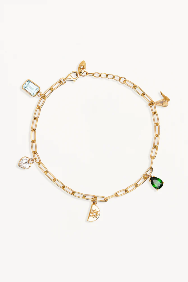 By Charlotte | Wanderlust Charm Bracelet 18k Gold Vermeil | Girls with Gems