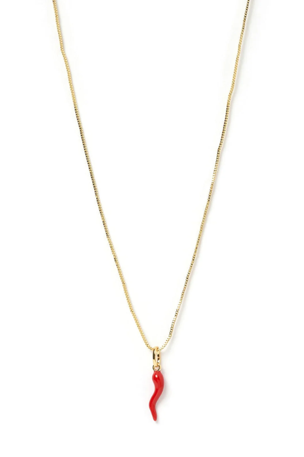 Arms Of Eve | Cornicello Red Charm Necklace | Girls with Gems