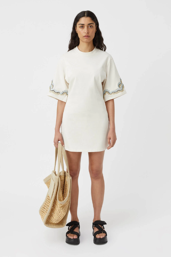 Camilla and Marc | Serene Tee Dress Ivory | Girls with Gems