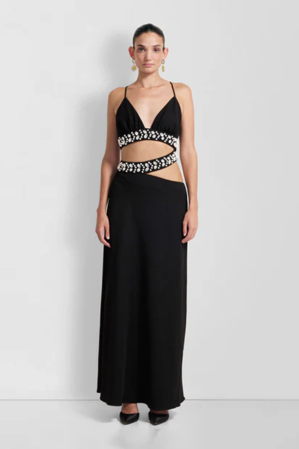 The Wolf Gang | La Playa Maxi Dress Noir | Girls With Gems