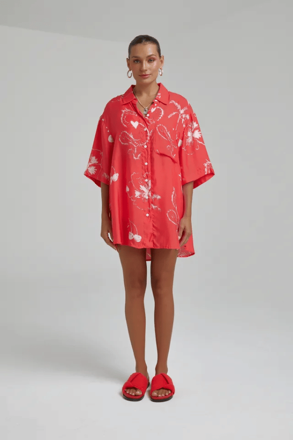 Summi Summi | Cupro Big Shirts Red Dragon Of Hearts | Girls with Gems