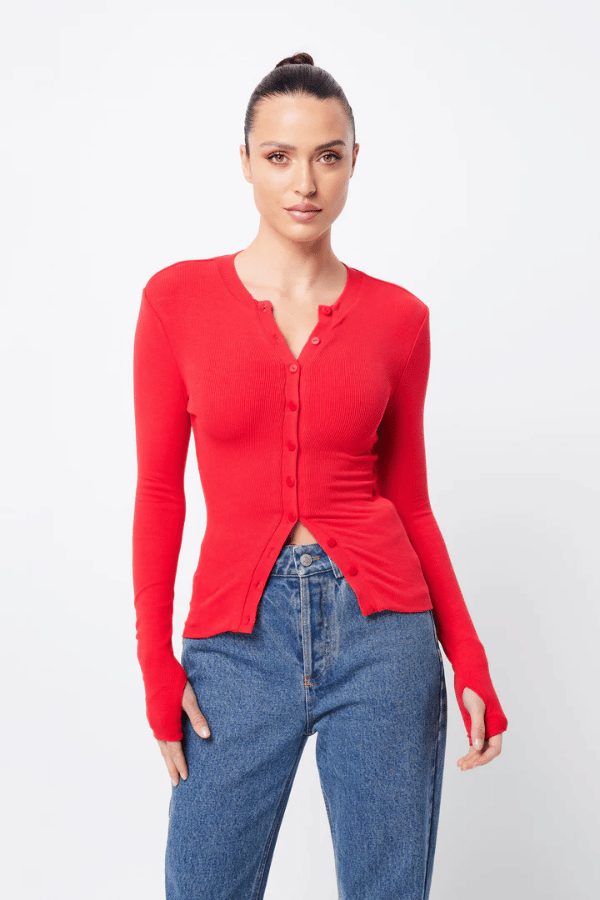 Mossman | Lyon Cardigan Red | Girls With Gems