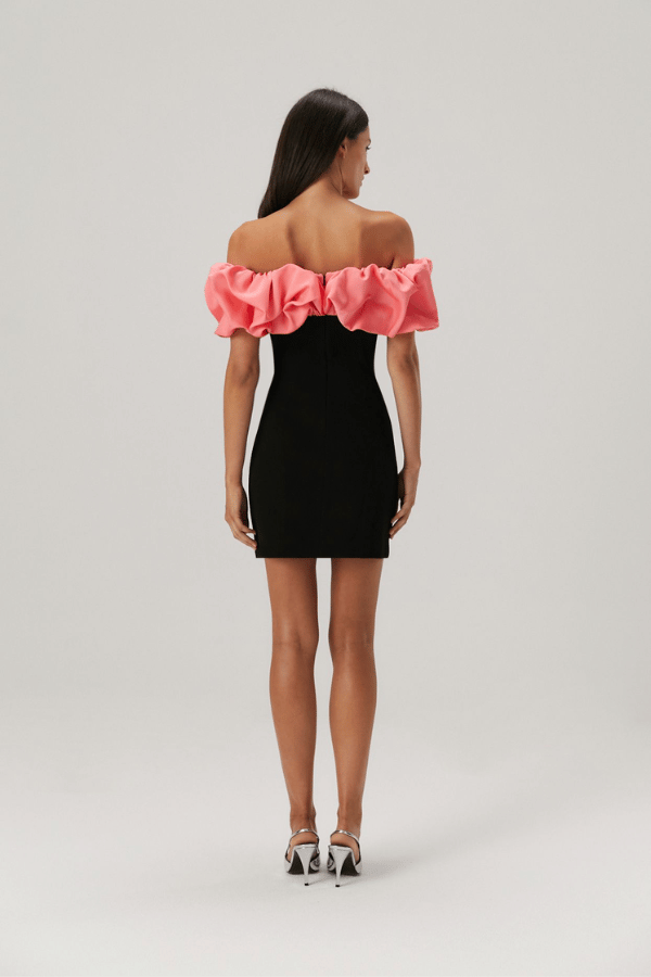 Misha | Rosana Mini Dress Watermelon Pink and Black | Girls with Gems