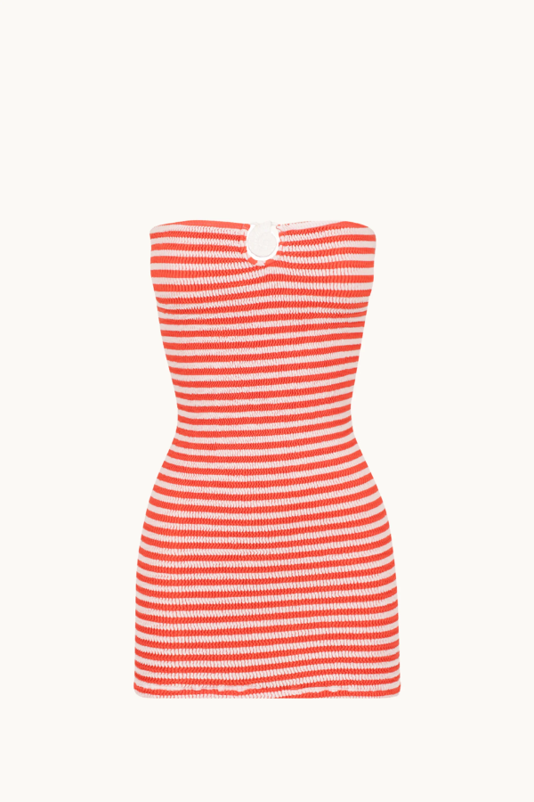 Cleonie Swim | Baywatch Mini Dress Coral Stripe | Girls with Gems