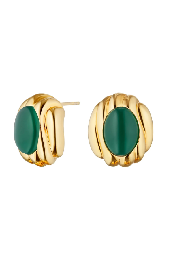 Avant Studio | Gia Earrings Green Agate | Girls with Gems