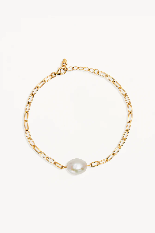 By Charlotte | Breathe Pearl Bracelet 18k Gold Vermeil | Girls with Gems