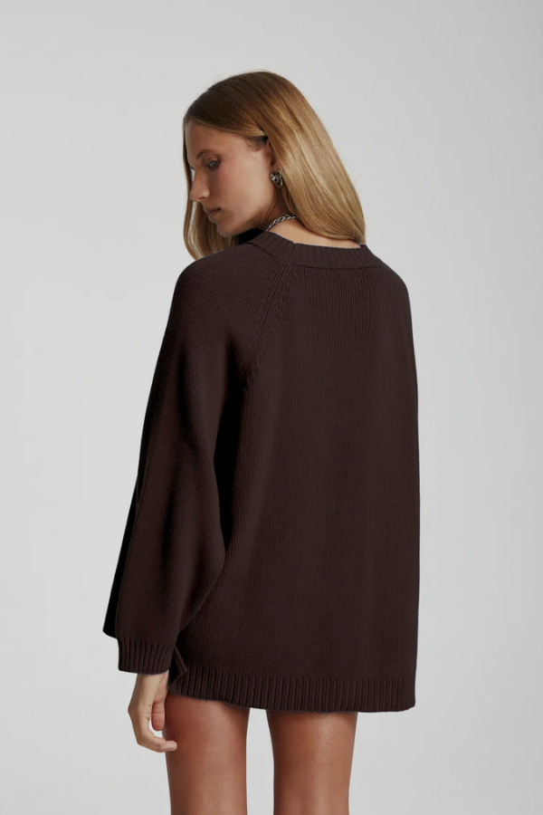 Summi Summi | Oversized Knit Sweater Chestnut | Girls With Gems