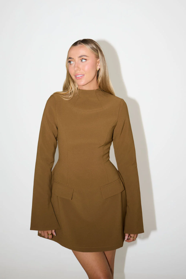 Odd Muse | The Ultimate Muse Split Sleeve Mini Dress Olive | Girls with Gems