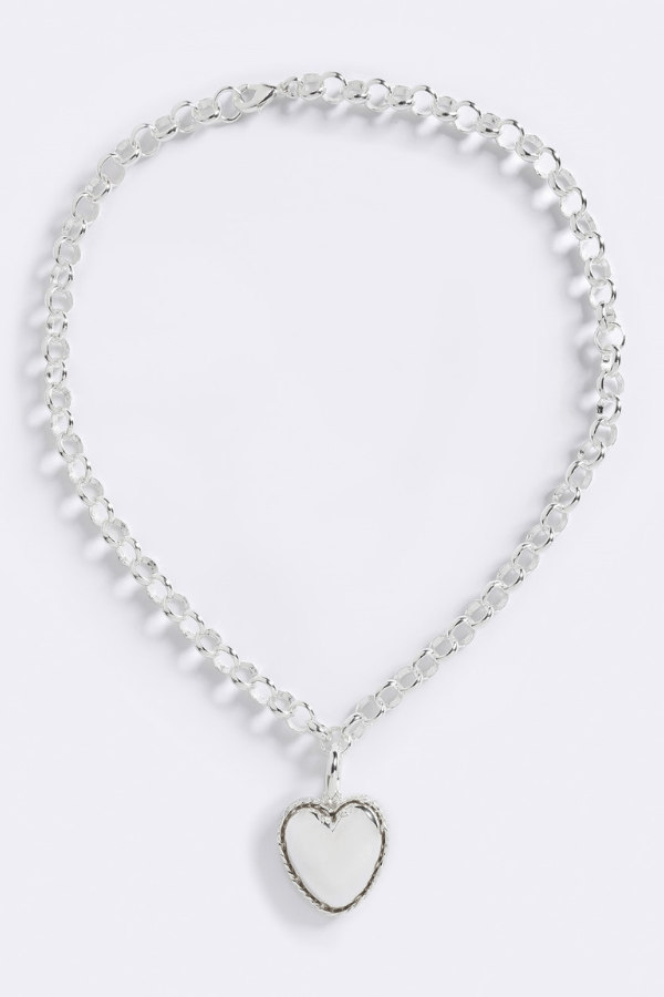 Bubble Heart Chain Silver