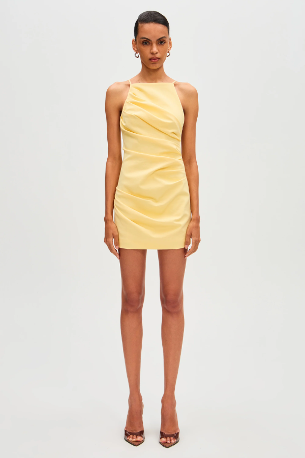 Misha | Emmie Mini Dress Lemon | Girls with Gems