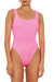 Hunza G | Square Neck Swim Candy Pink | Girls with Gems