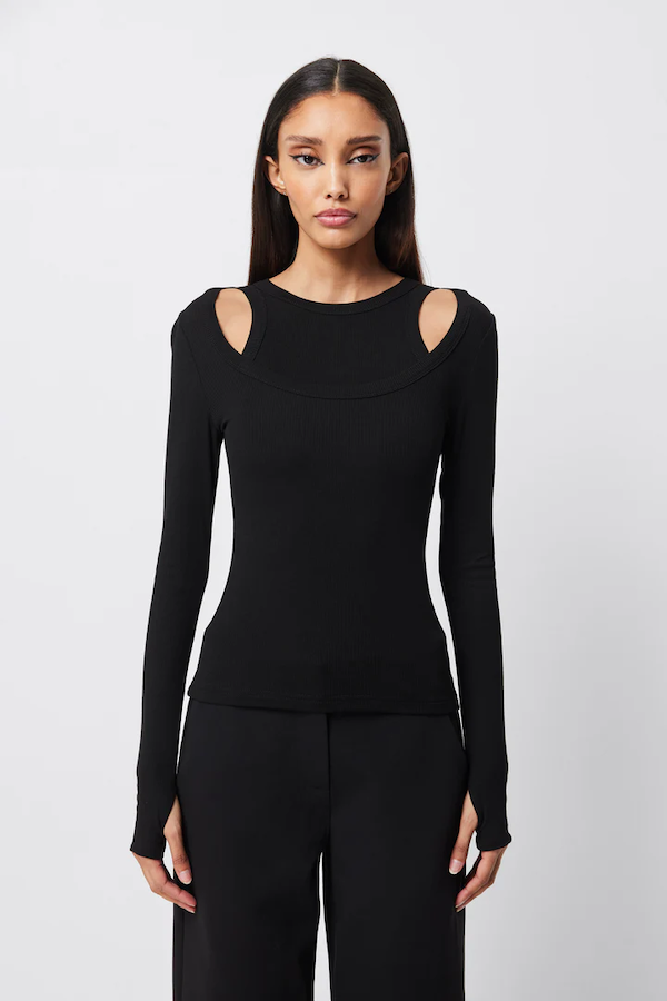 Mossman | Laddered Top Black | Girls with Gems