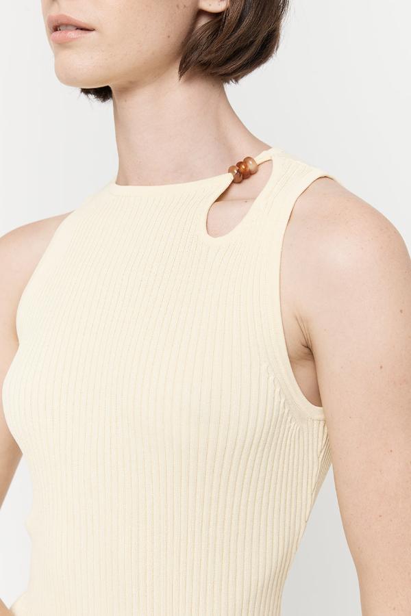 Friend of Audrey | Beaded Knit Top Lemon | Girls with Gems