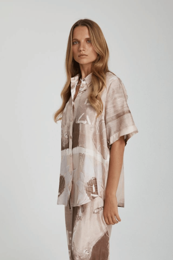 Summi Summi | Button Up Shirt Sunflower Wheat | Girls with Gems