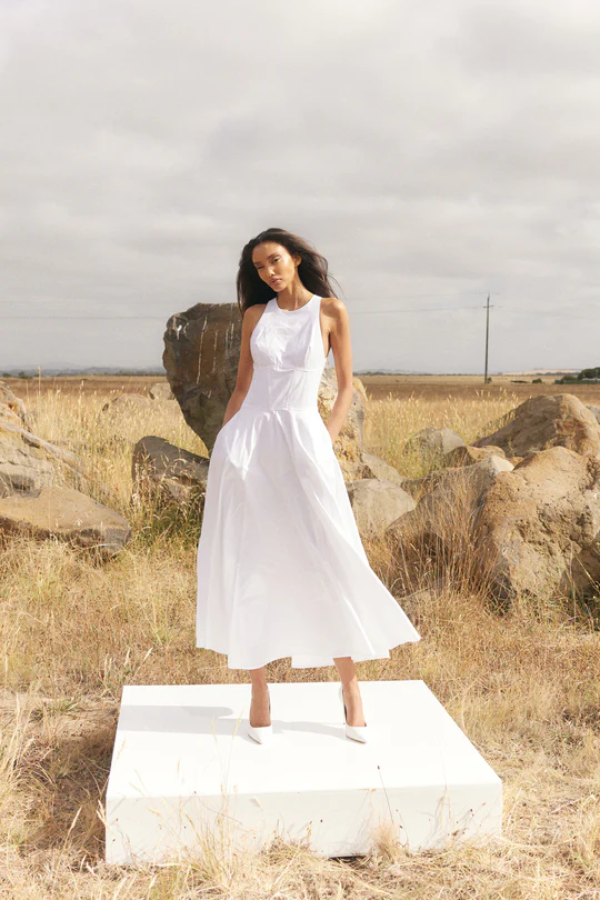 Mossman | Homage Maxi Dress White | Girls with Gems