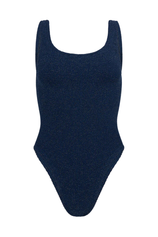 Hunza G | Square Neck Swim Navy/Silver | Girls with Gems