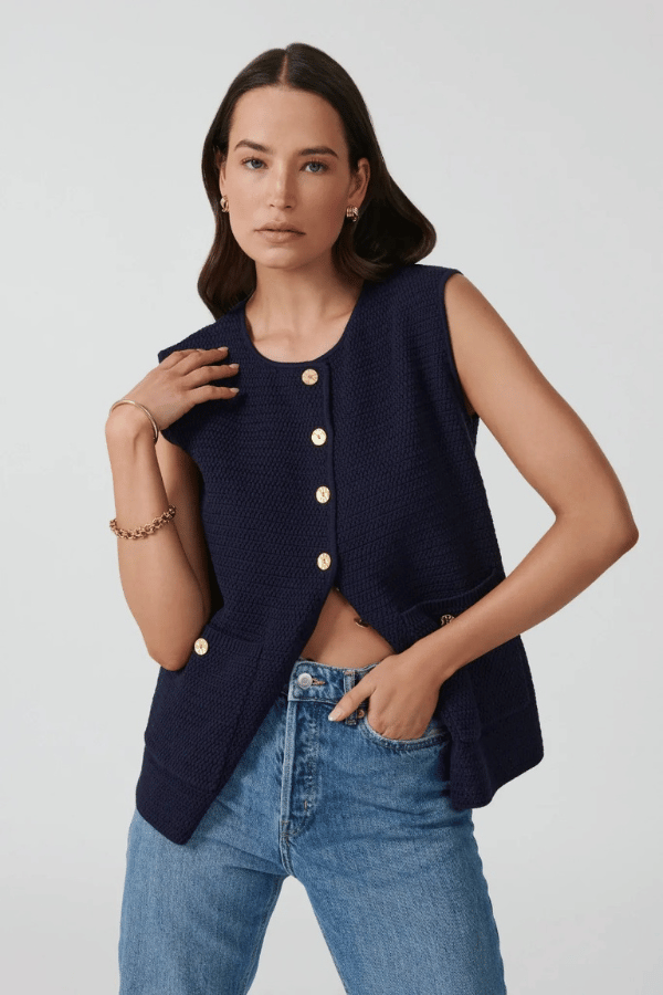 Onte | Helena Gilet Navy | Girls With Gems