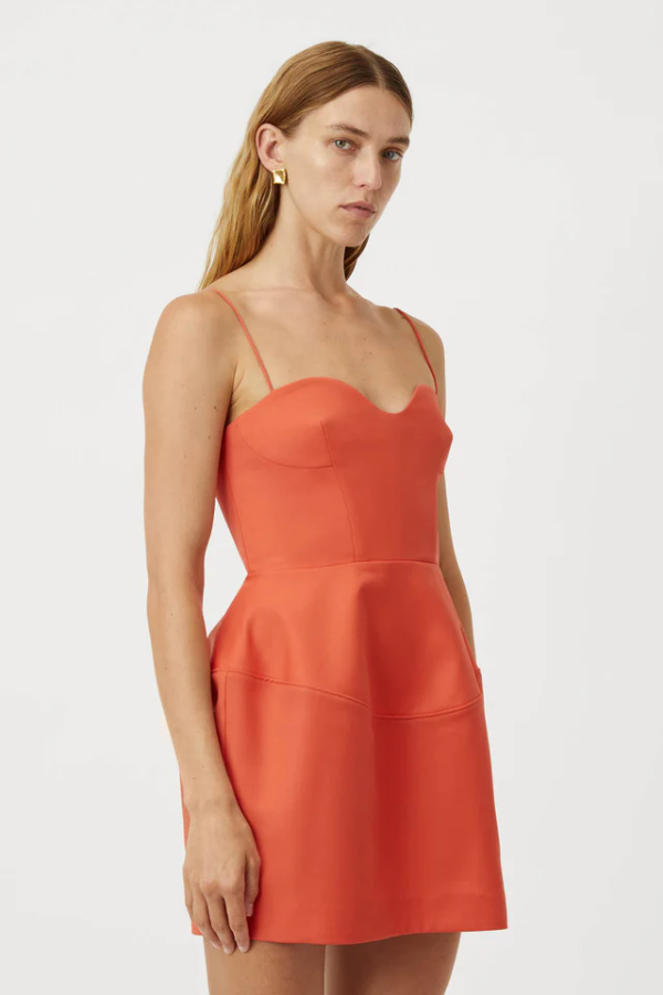 Camilla and Marc | Doherty Peplum Mini Dress Coral | Girls with Gems