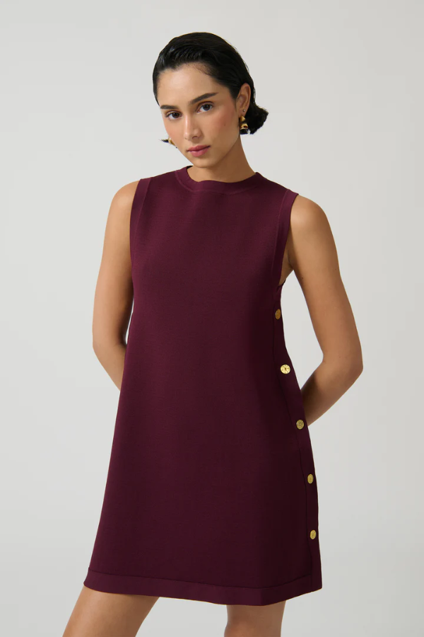 Onte | Selena Button Tunic Plum | Girls with Gems