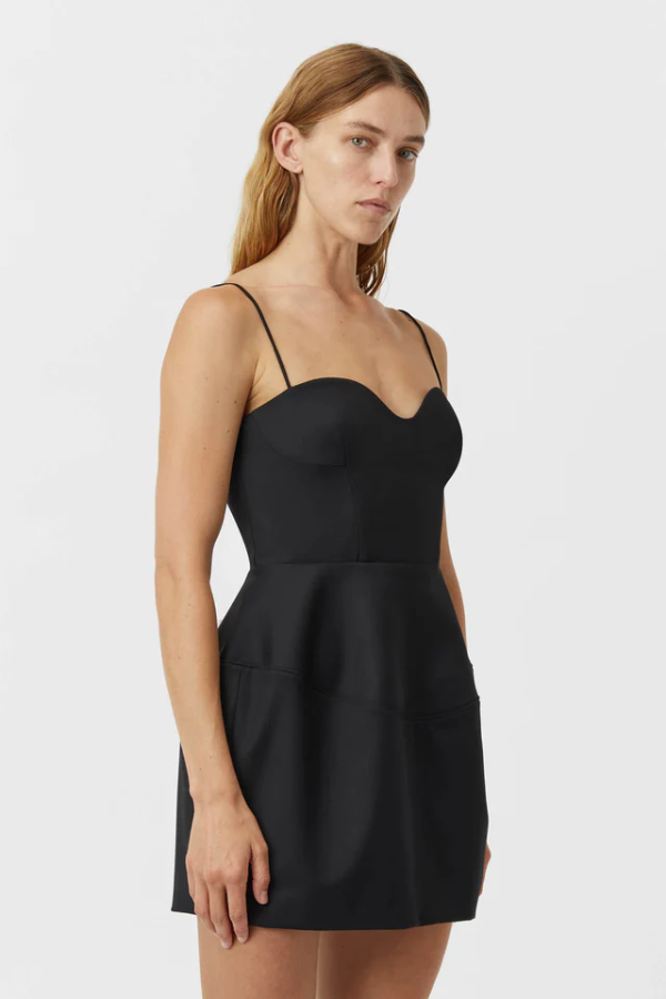 Camilla and Marc | Doherty Peplum Mini Dress Black | Girls with Gems