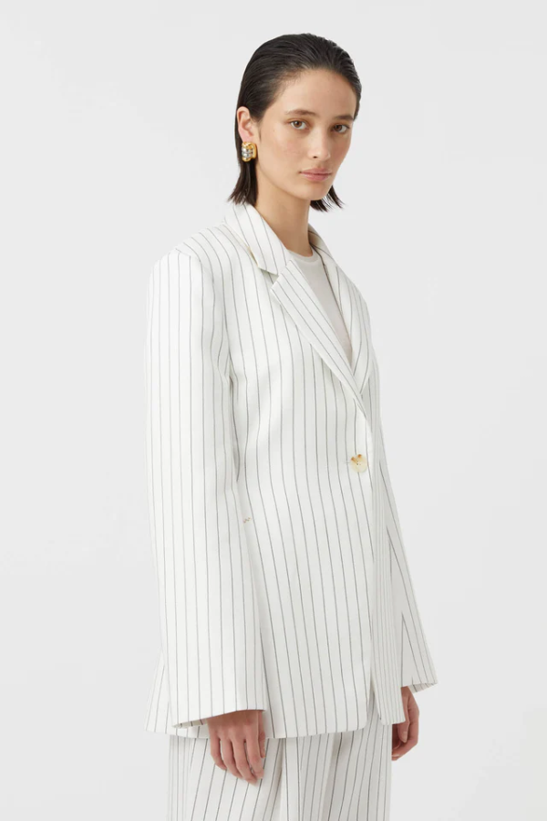 Camilla and Marc | Jagger Blazer White Pinstripe | Girls with Gems