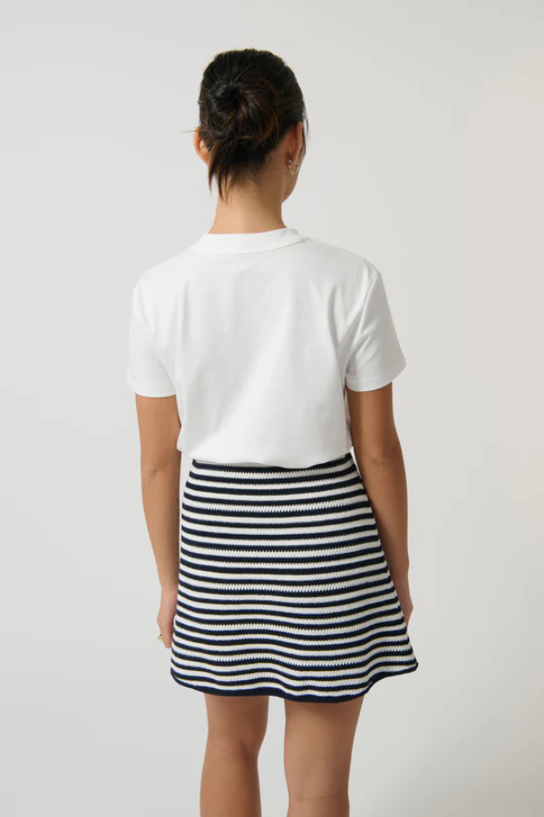 Onte | Helena Mini Skirt Stripe II Navy/White | Girls with Gems