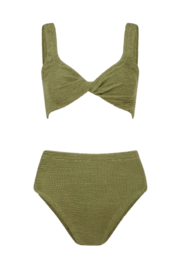 Hunza G | Jamie Bikini Metallic Moss | Girls with Gems